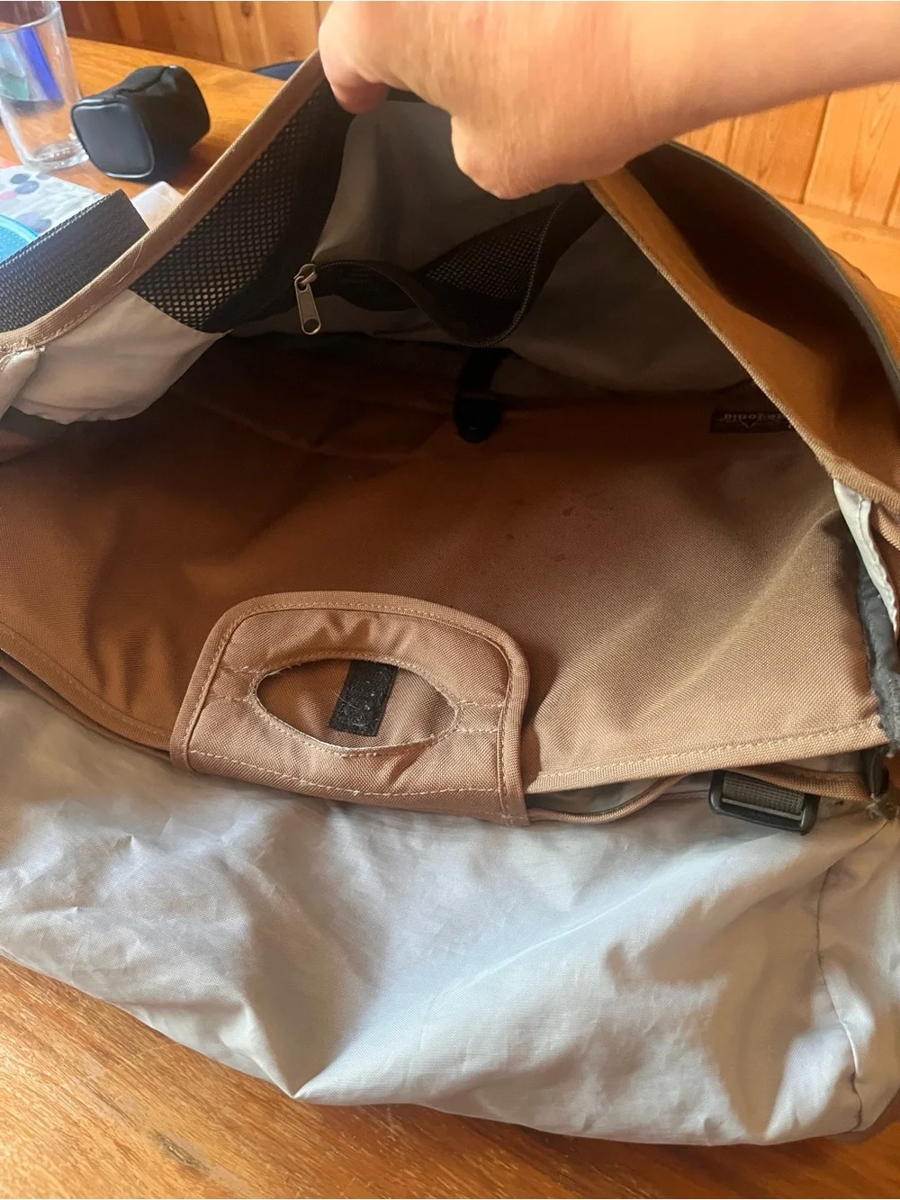 Patagonia Brown Messenger Bag with Tan Trim - Men's Shoulder Satchel
